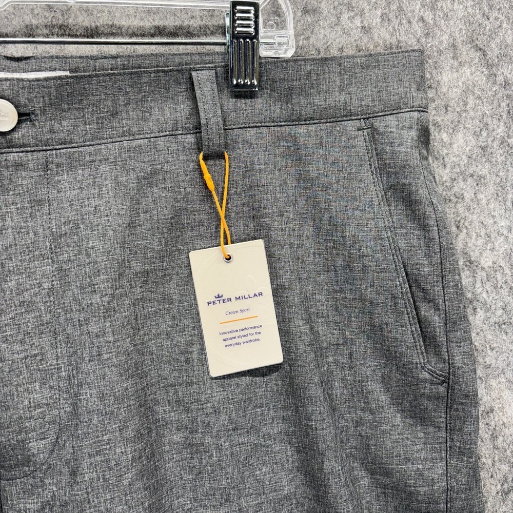 Peter Millar Shackleford Performance Shorts Crown Sport Men's 38‎ Gray Logo New - Picture 2 of 13
